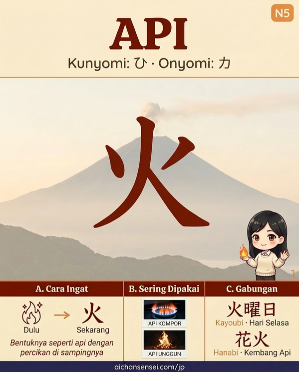 400+ kanji, satu kartu satu kanji. 1